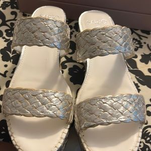 SARTO open back silver Sandals